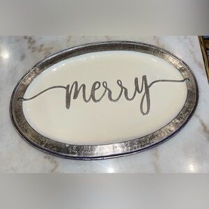 Mud Pie large oval Christmas platter